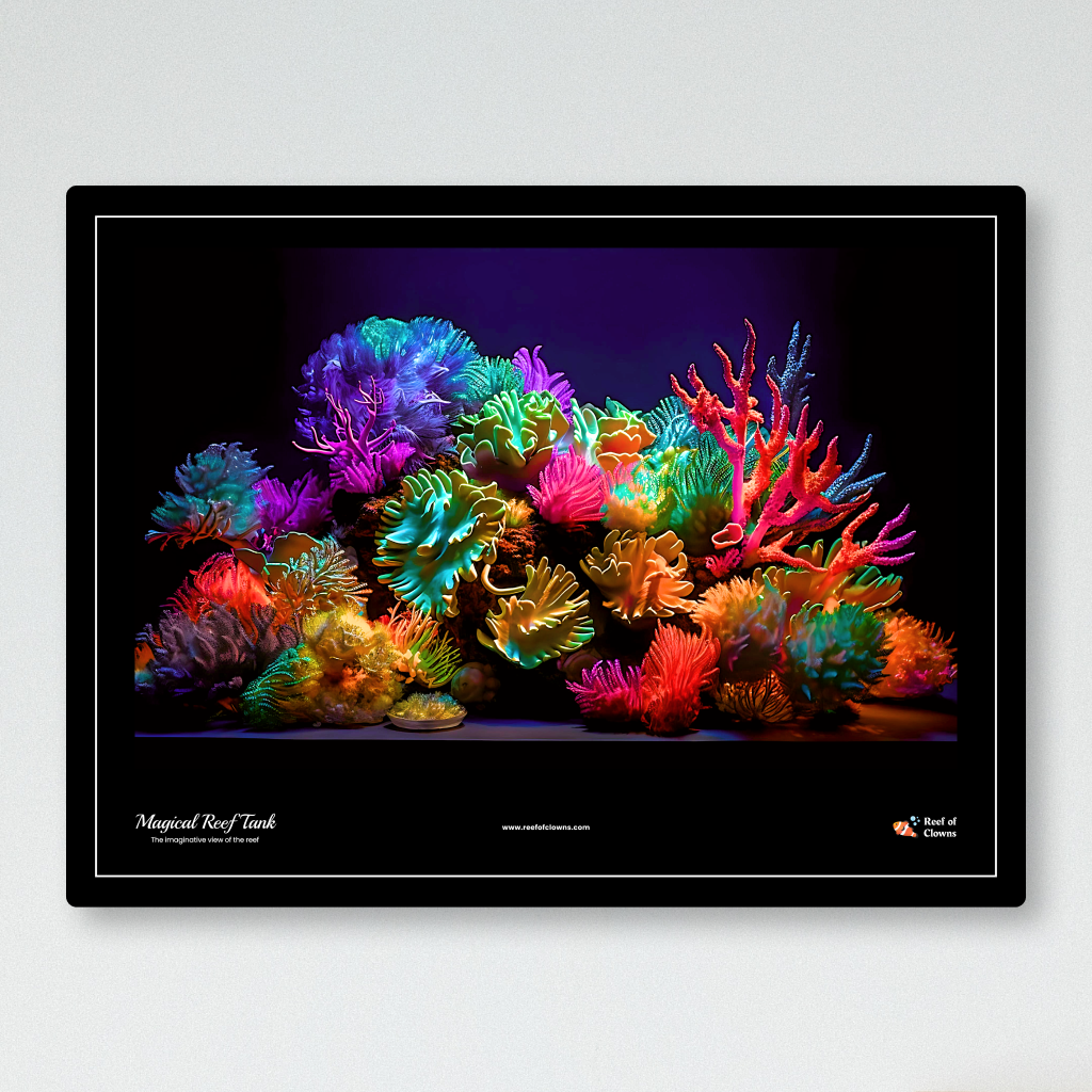 Magical Reef Tank UV Blacklight Tapestry - Reef of Clowns