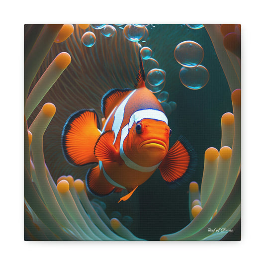 Clownfish Chillin' Inside Anemone (Canvas Art) - Reef of Clowns