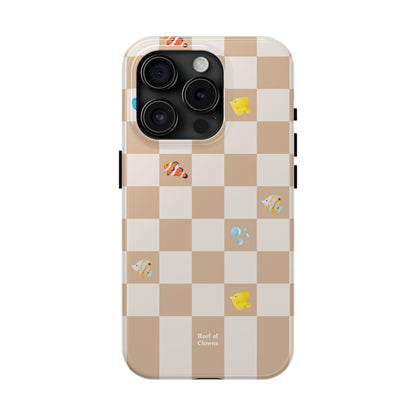 Reef of Clowns Checkerboard (Espresso) Phone Case