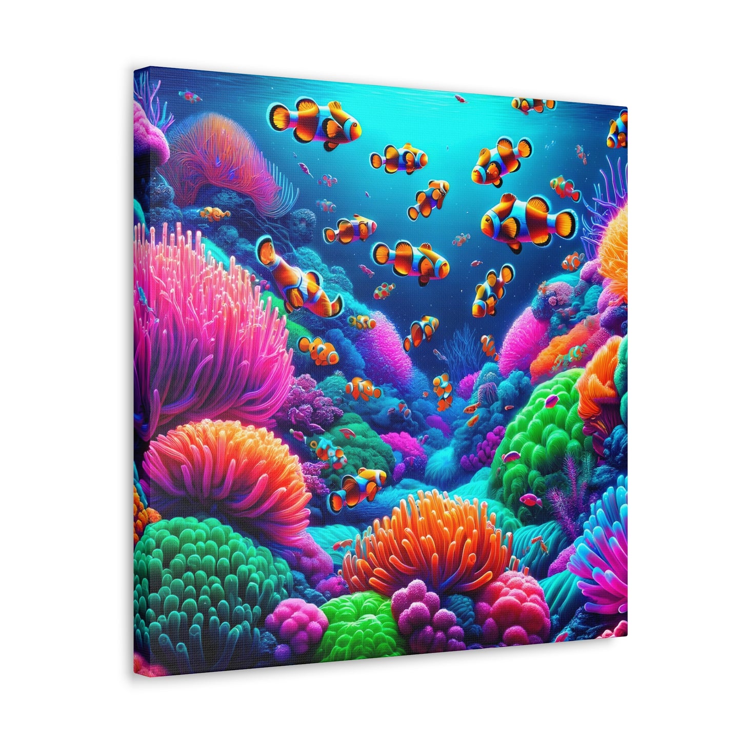 Clownfish Swimming in the Neon Reef
