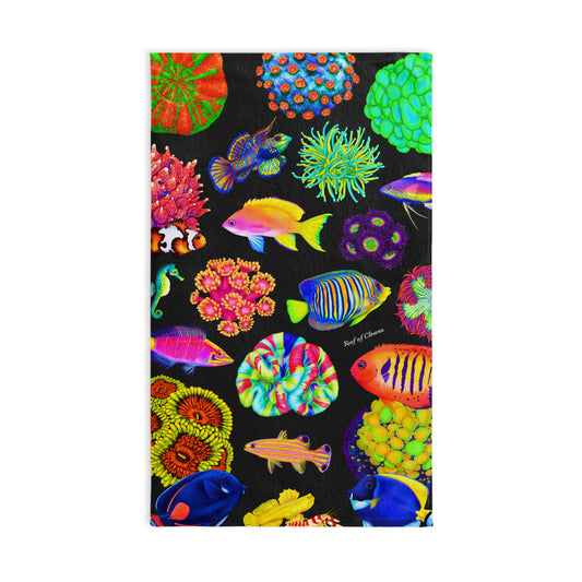 Vibrant Reef Life Hand Towel