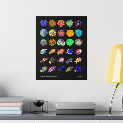 Coral and Saltwater Fish Collection Poster - Reef of Clowns LLC