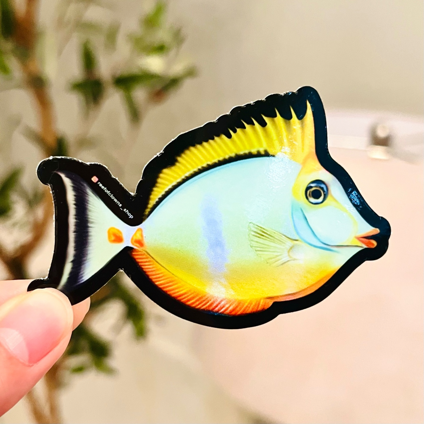 Blondie Naso Tang Sticker (Holographic) - Reef of Clowns LLC
