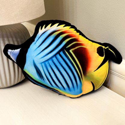 Threadfin Butterflyfish Pillow - Reef of Clowns LLC