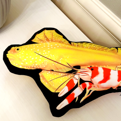 Yellow Watchman Goby & Pistol Shrimp Pillow - Reef of Clowns LLC