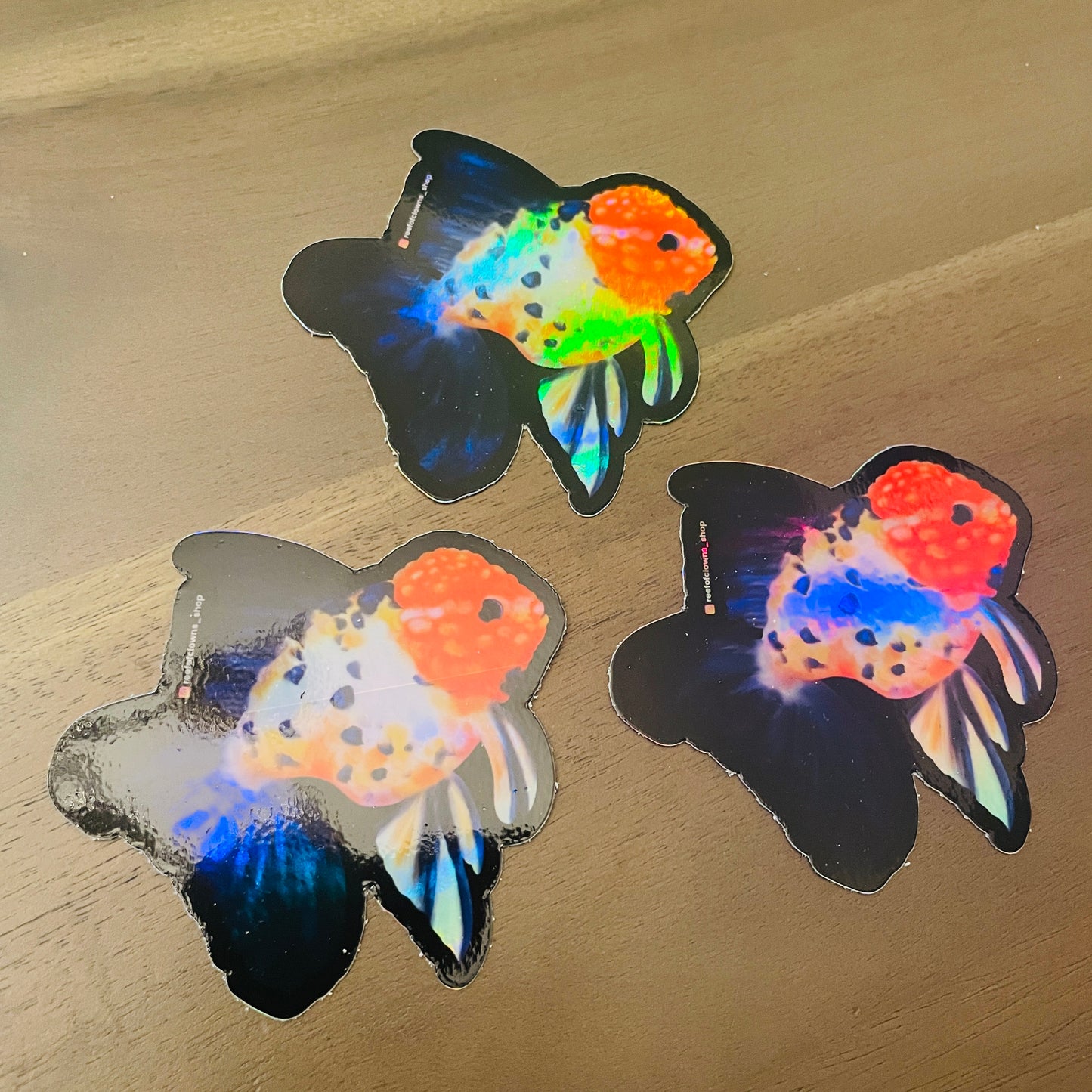 Ranchu Goldfish Sticker (Holographic) - Reef of Clowns LLC