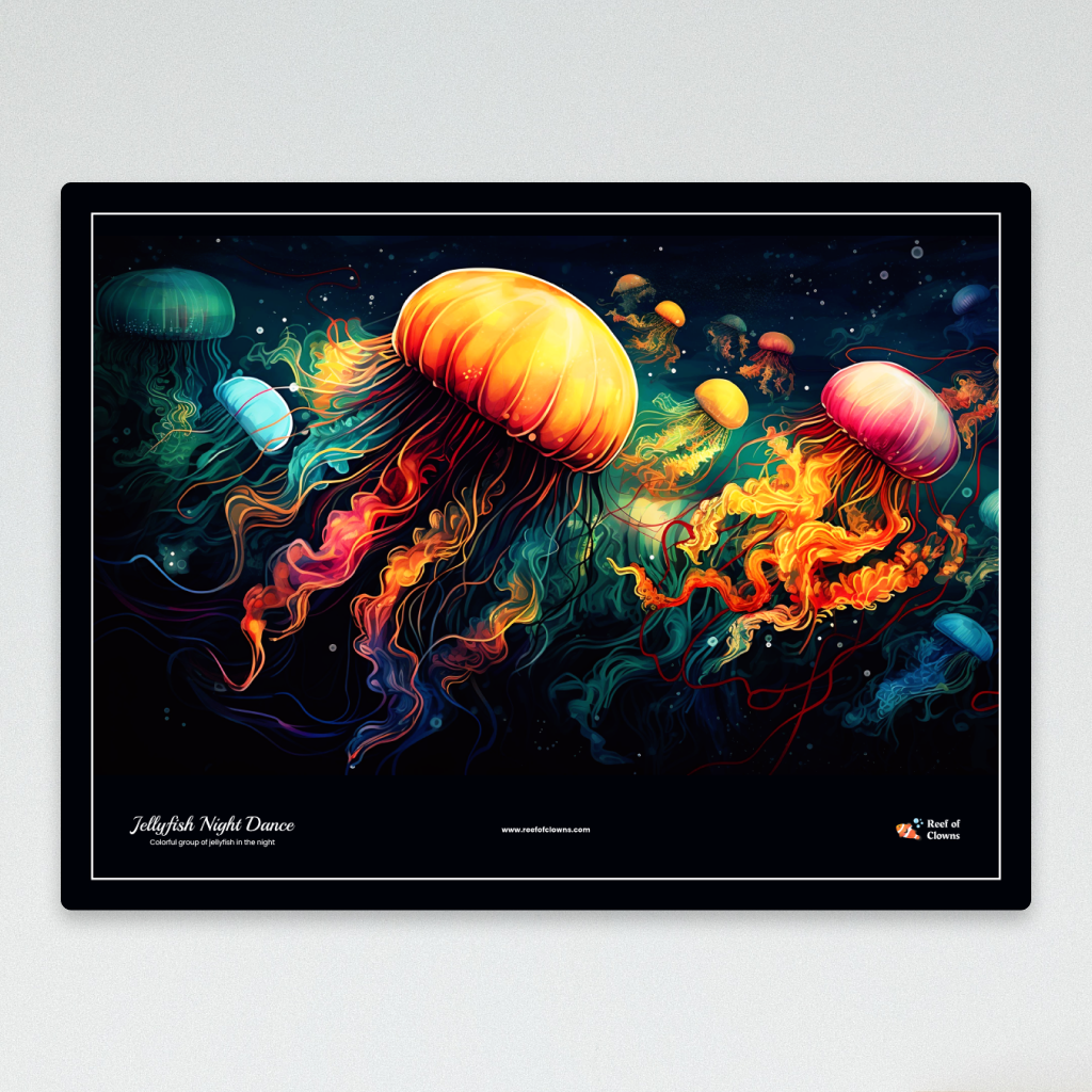 Jellyfish Night Dance UV Blacklight Tapestry - Reef of Clowns LLC