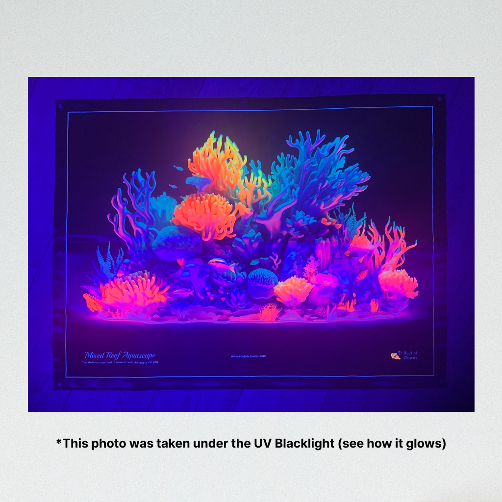 Mixed Reef Aquascape UV Blacklight Tapestry