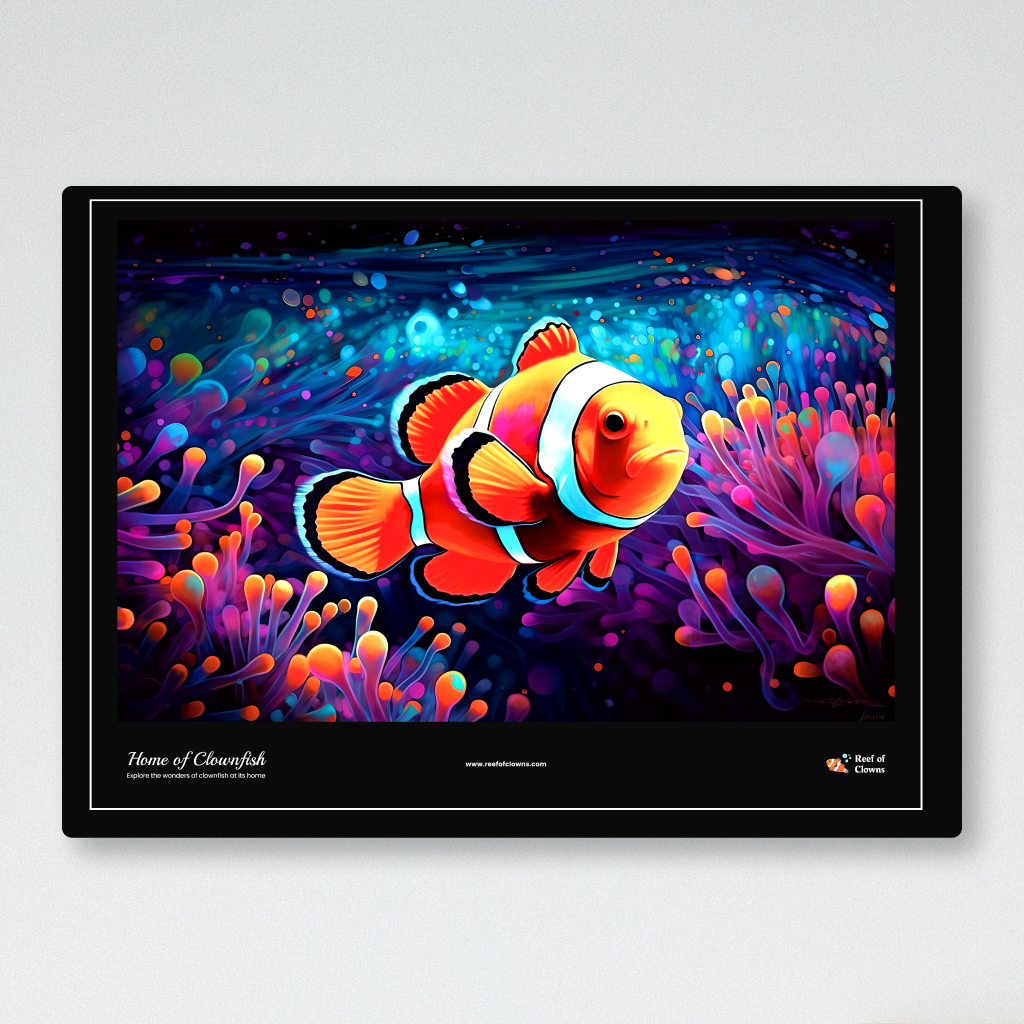 Home of Clownfish UV Blacklight Tapestry