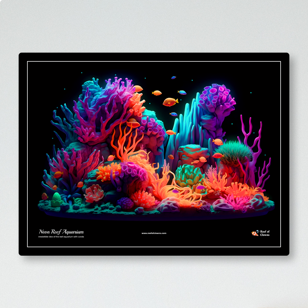Neon Reef Aquarium UV Blacklight Tapestry