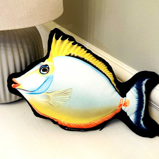 Blondie Naso Tang Pillow | Awesome Addition to Reef Aquarium Hobbyists | High Quality Print with Die-cut Contours