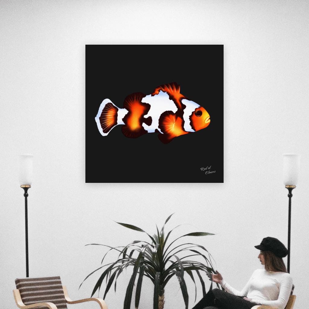 Designer Clownfish Canvas Wall Art