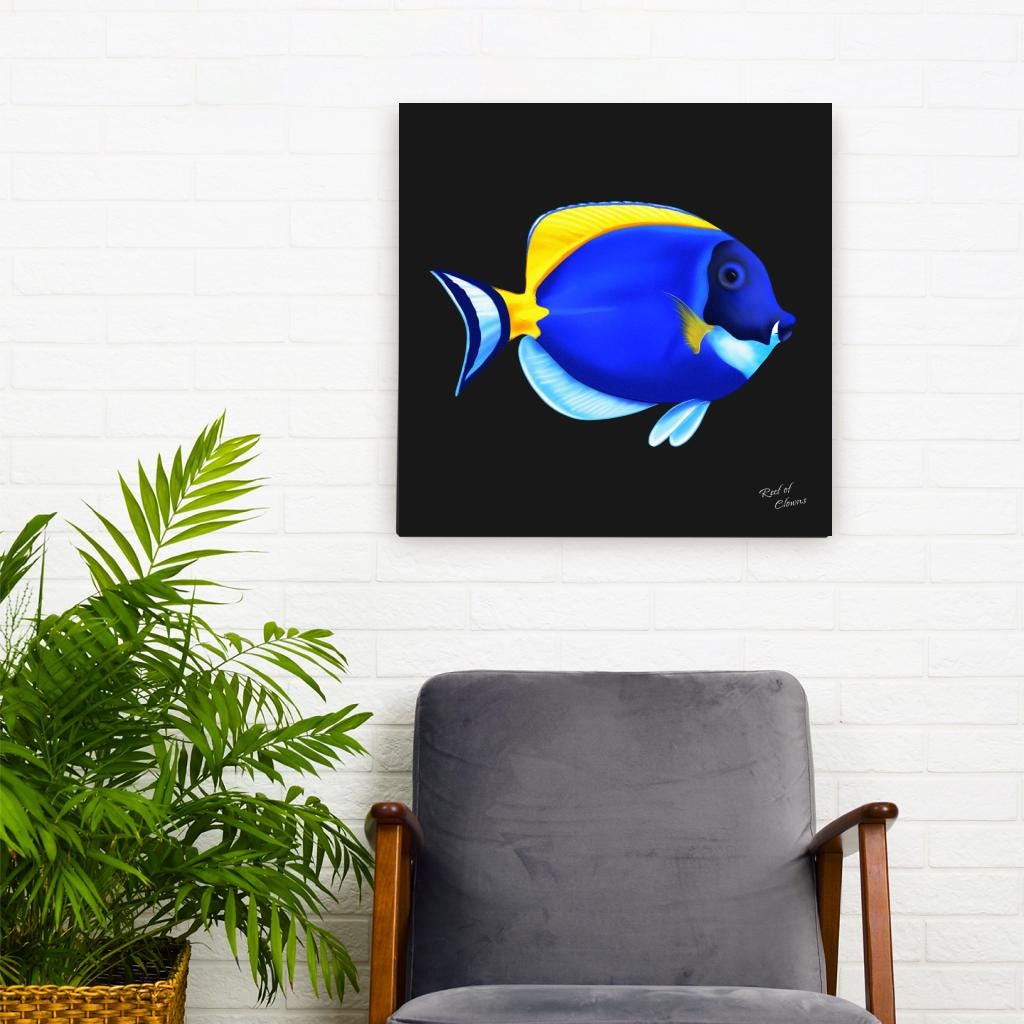 Powder Blue Tang Canvas Wall Art