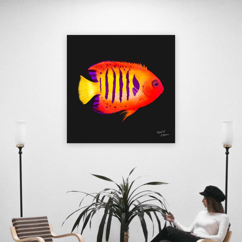 Flame Angelfish Canvas Wall Art