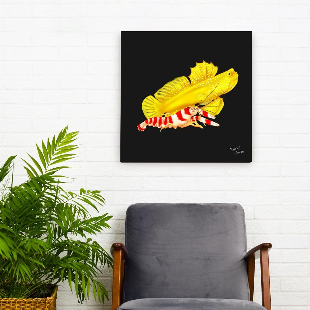 Watchman Goby and Pistol Shrimp Pair Canvas Wall Art