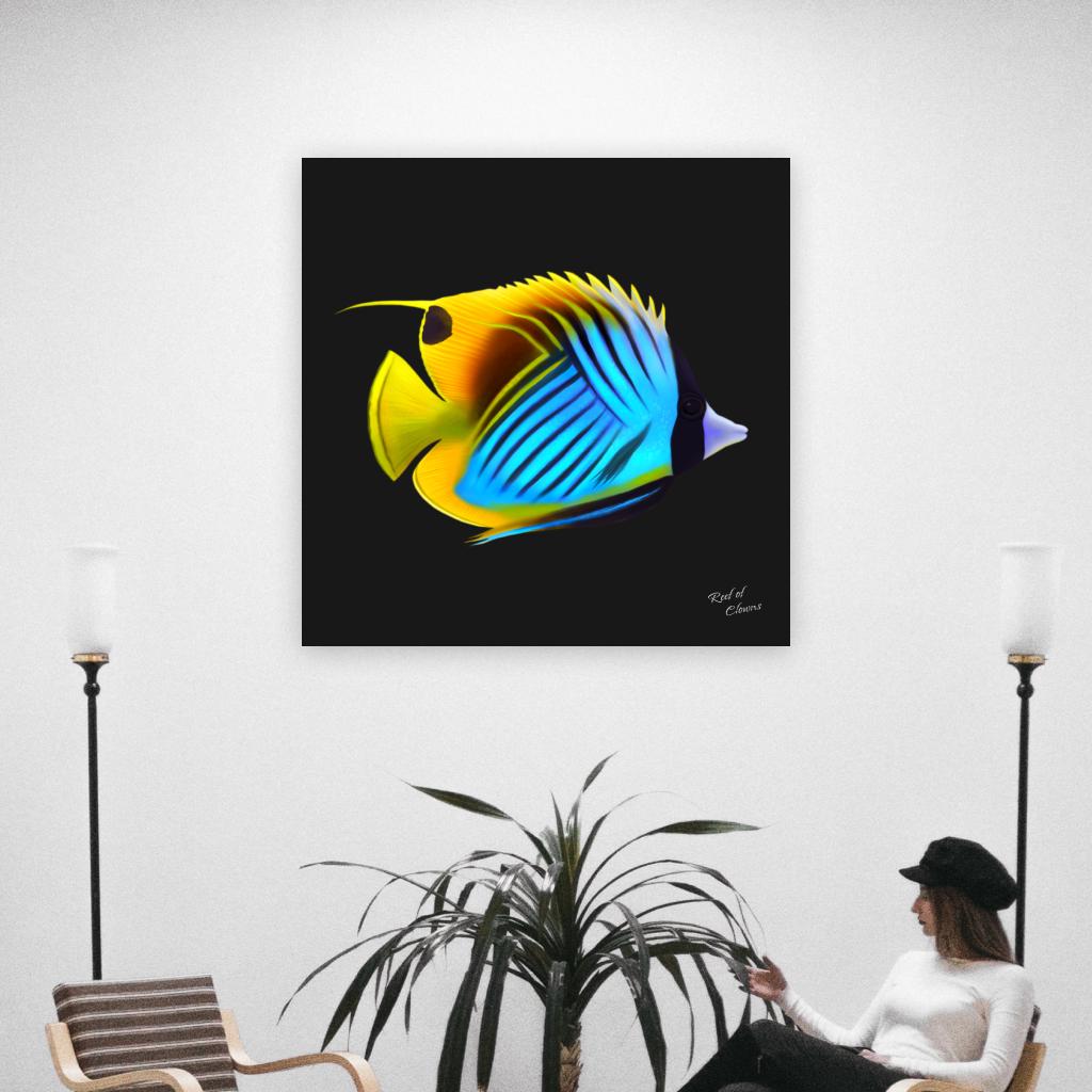 Threadfin Butterflyfish Canvas Wall Art