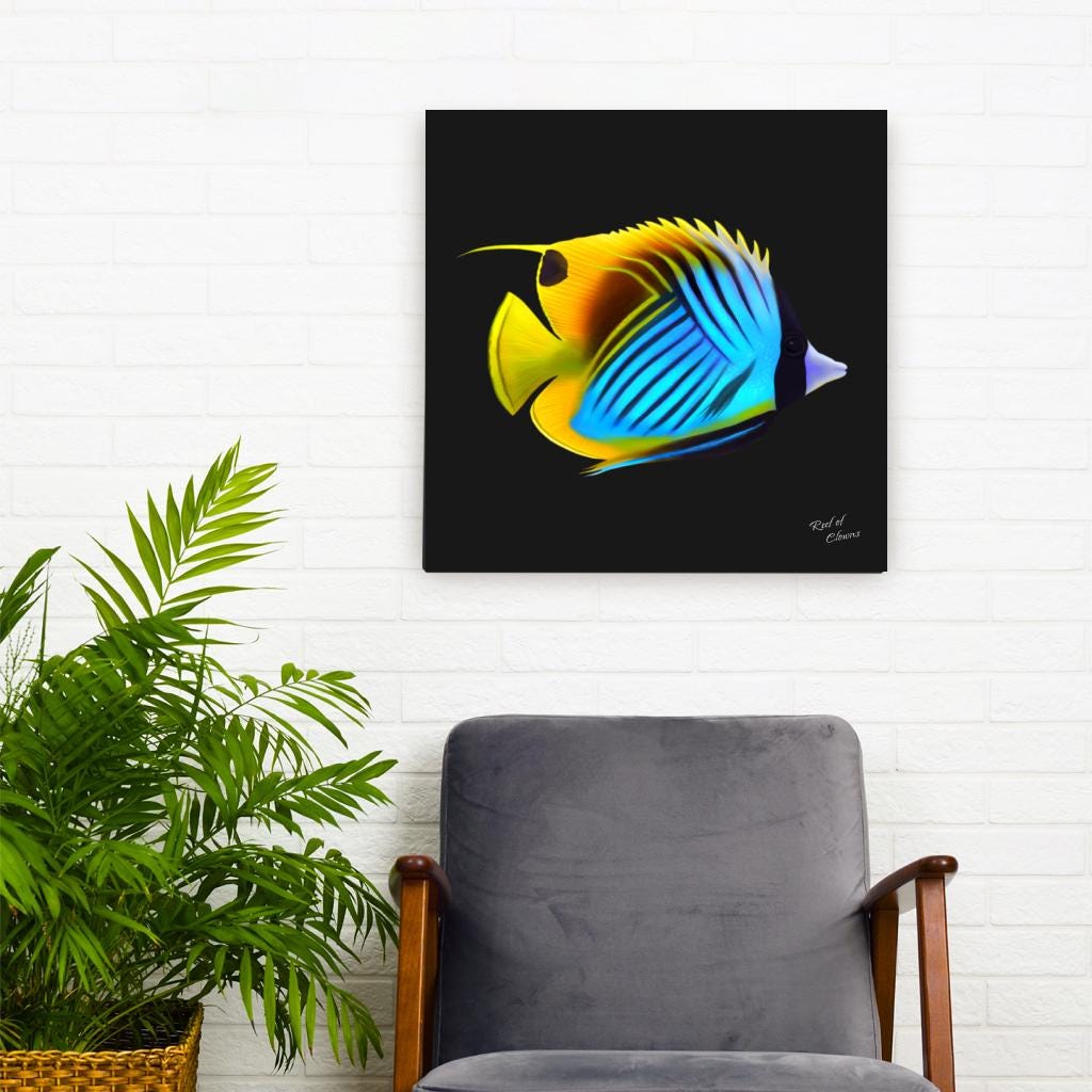 Threadfin Butterflyfish Canvas Wall Art