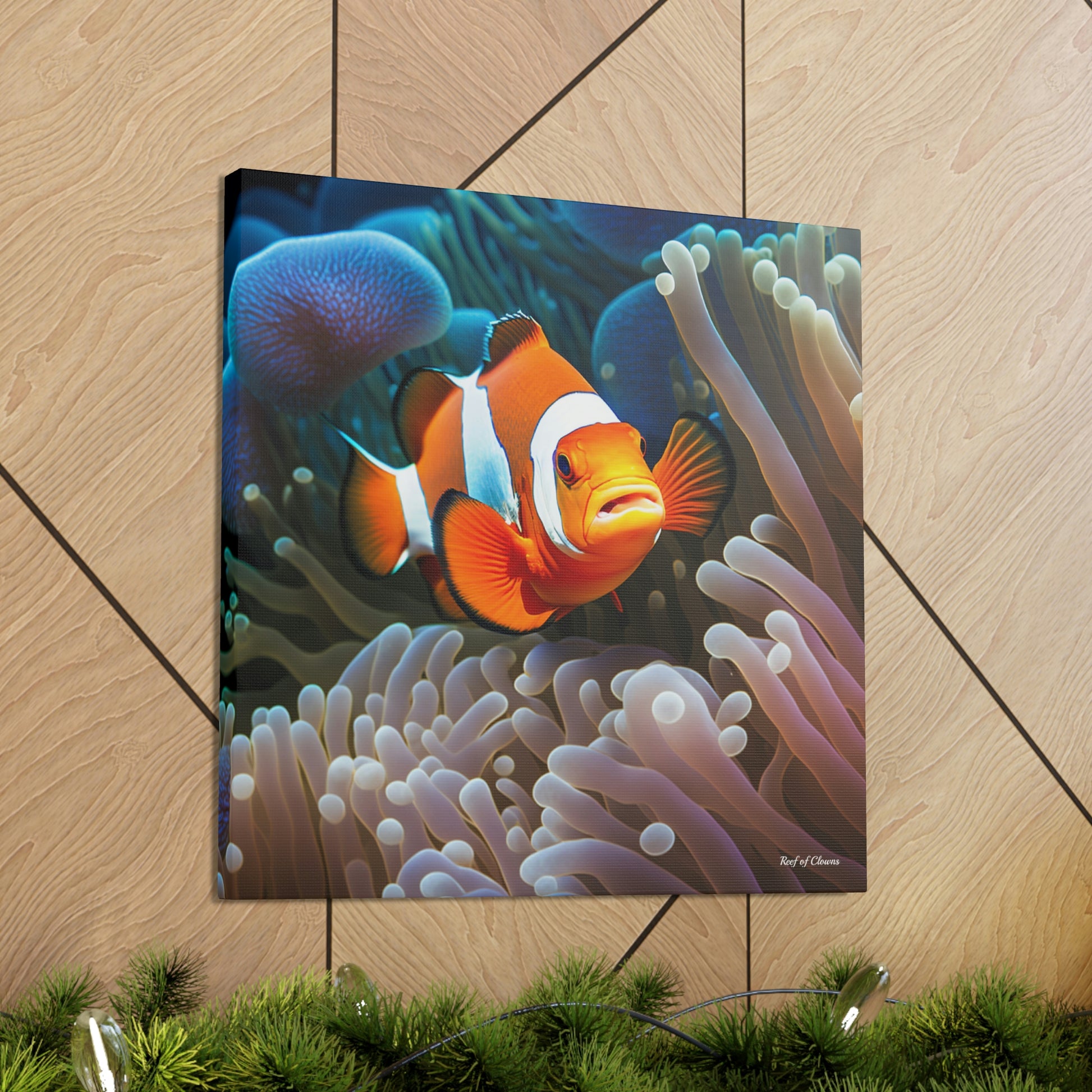 Clownfish Wandering (Canvas Art) - Reef of Clowns