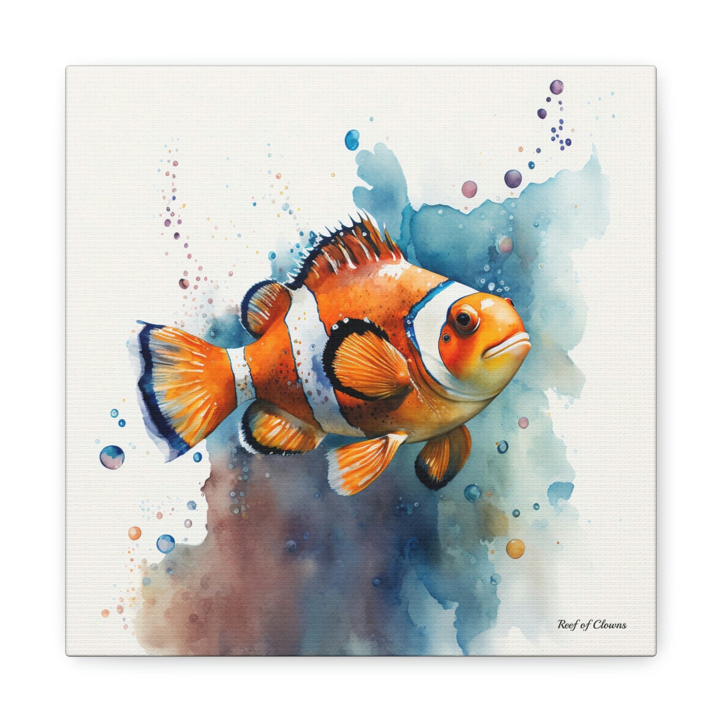 Clownfish Watercolor (Canvas Art) - Reef of Clowns