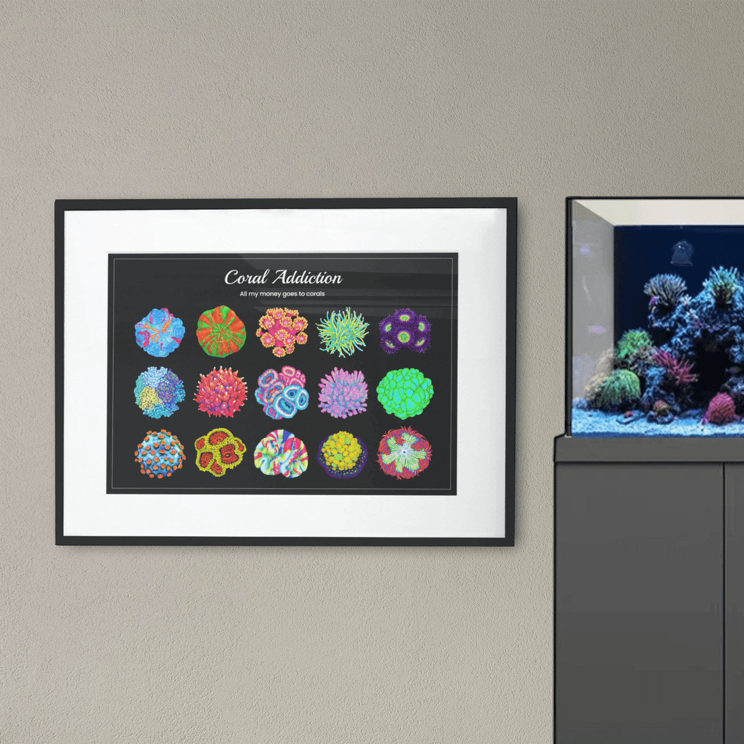 15 Hand-drawn Based Coral Poster (Horizontal) - Reef of Clowns