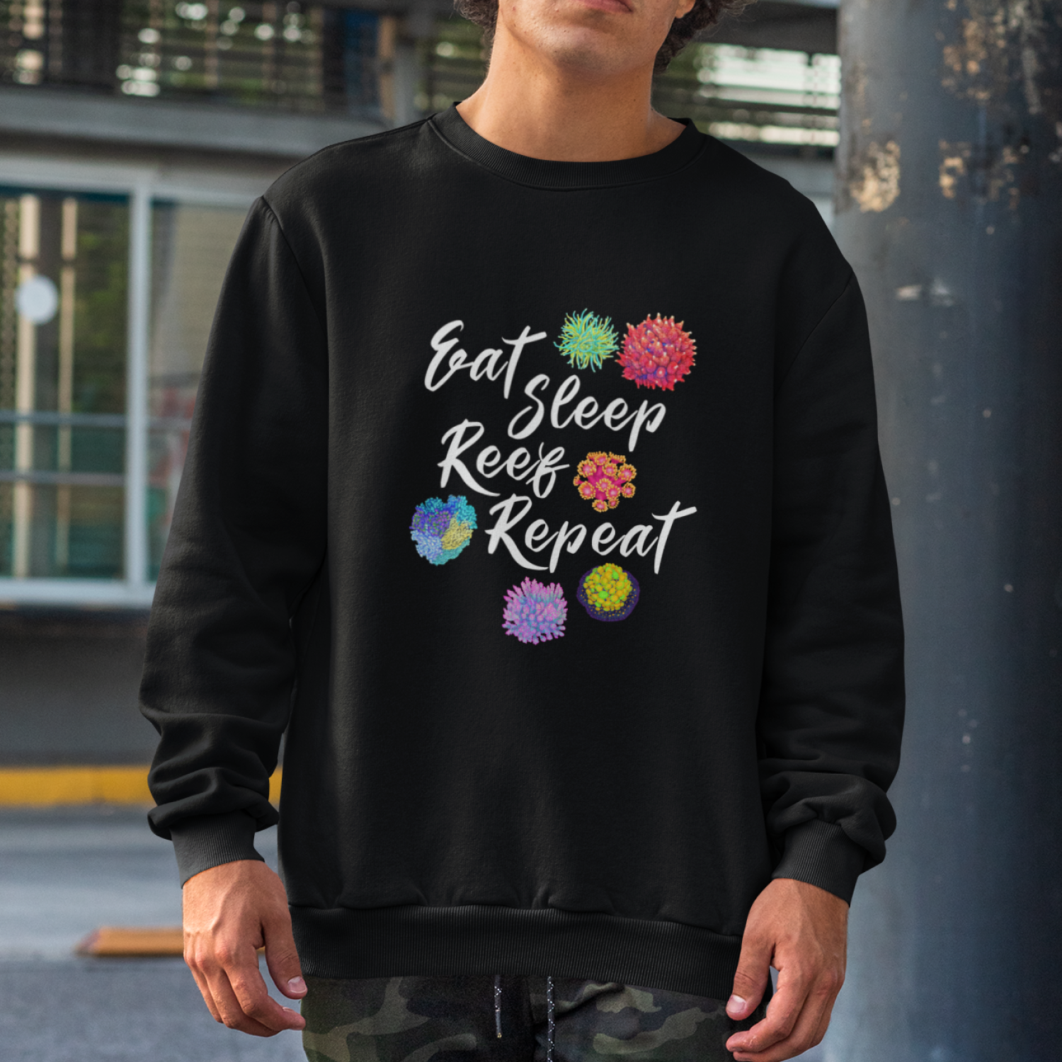 Eat Sleep Reef Repeat Sweatshirt - Reef of Clowns