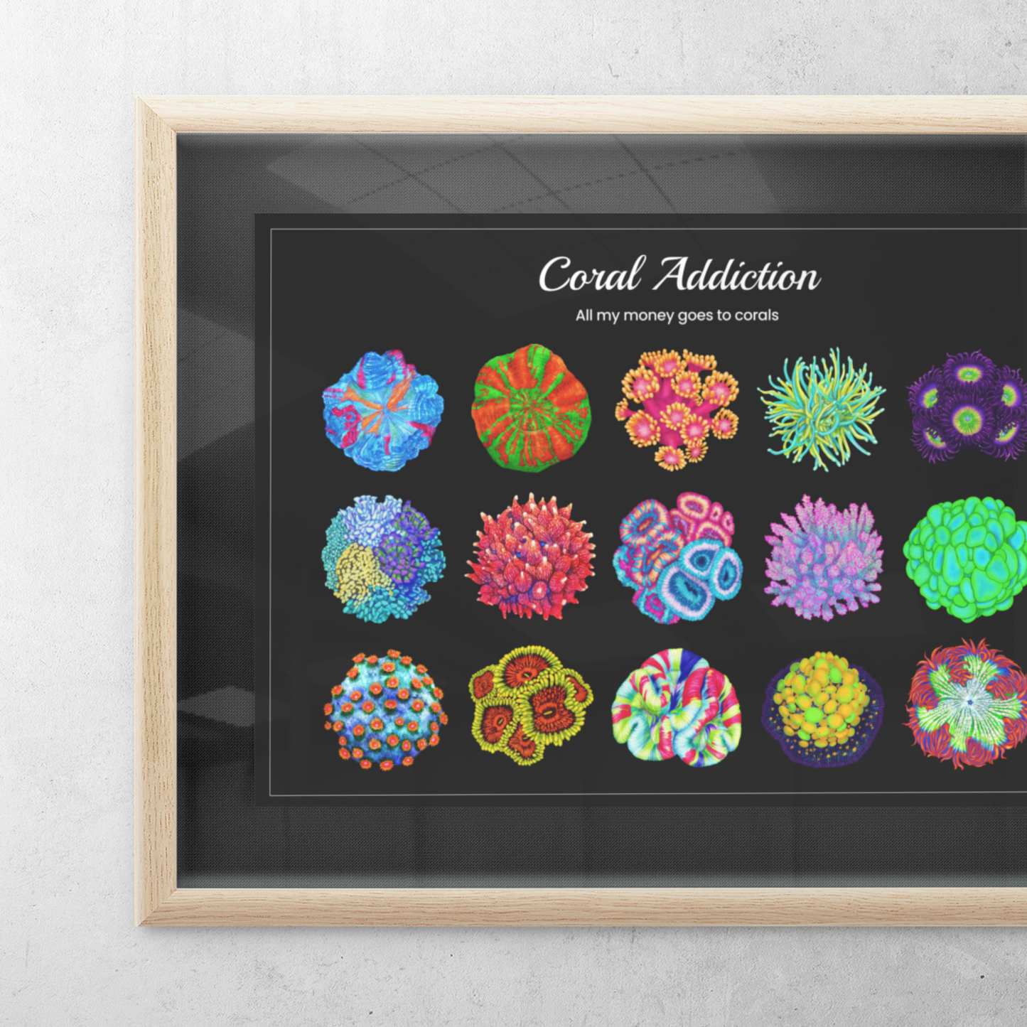 15 Hand-drawn Based Coral Poster (Horizontal) - Reef of Clowns