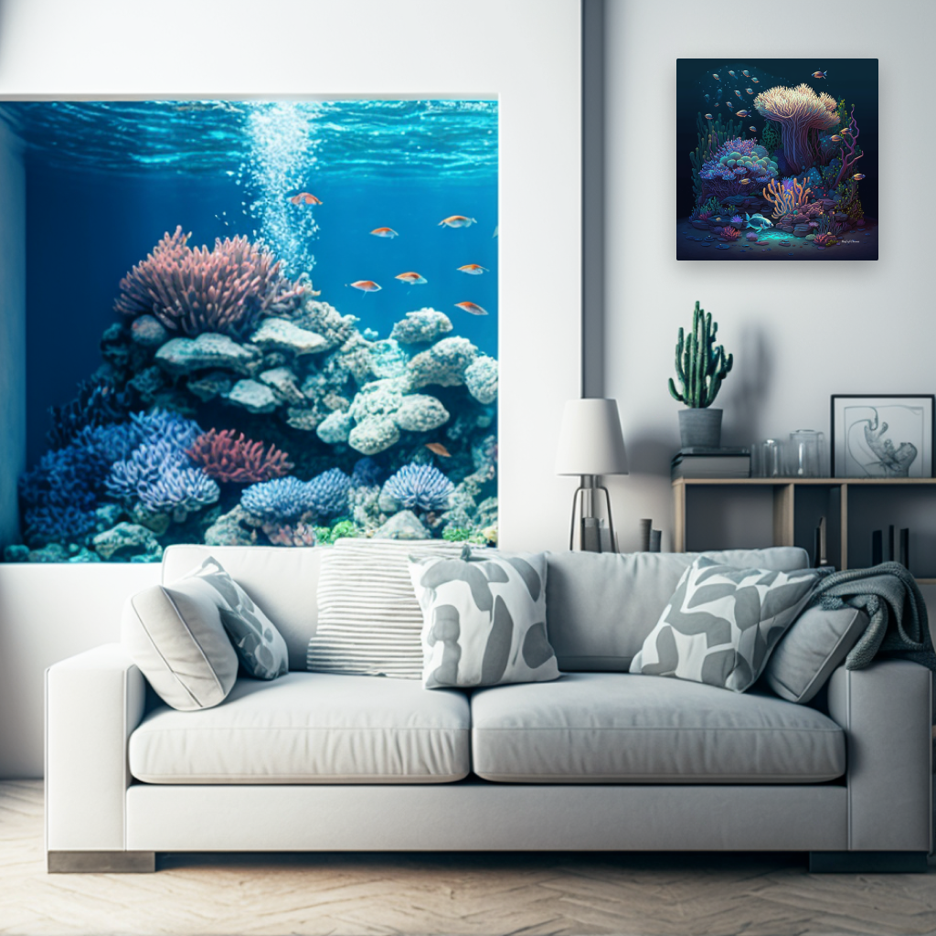 Seabed Symphony Coral Reef (Canvas Art) - Reef of Clowns