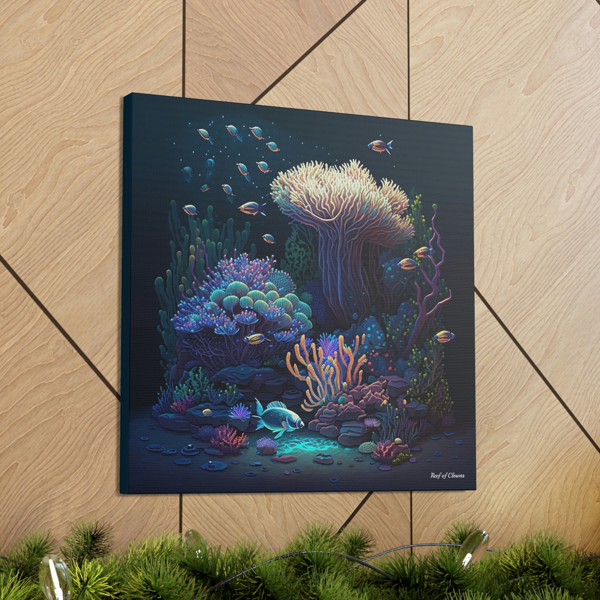 Seabed Symphony Coral Reef (Canvas Art) - Reef of Clowns